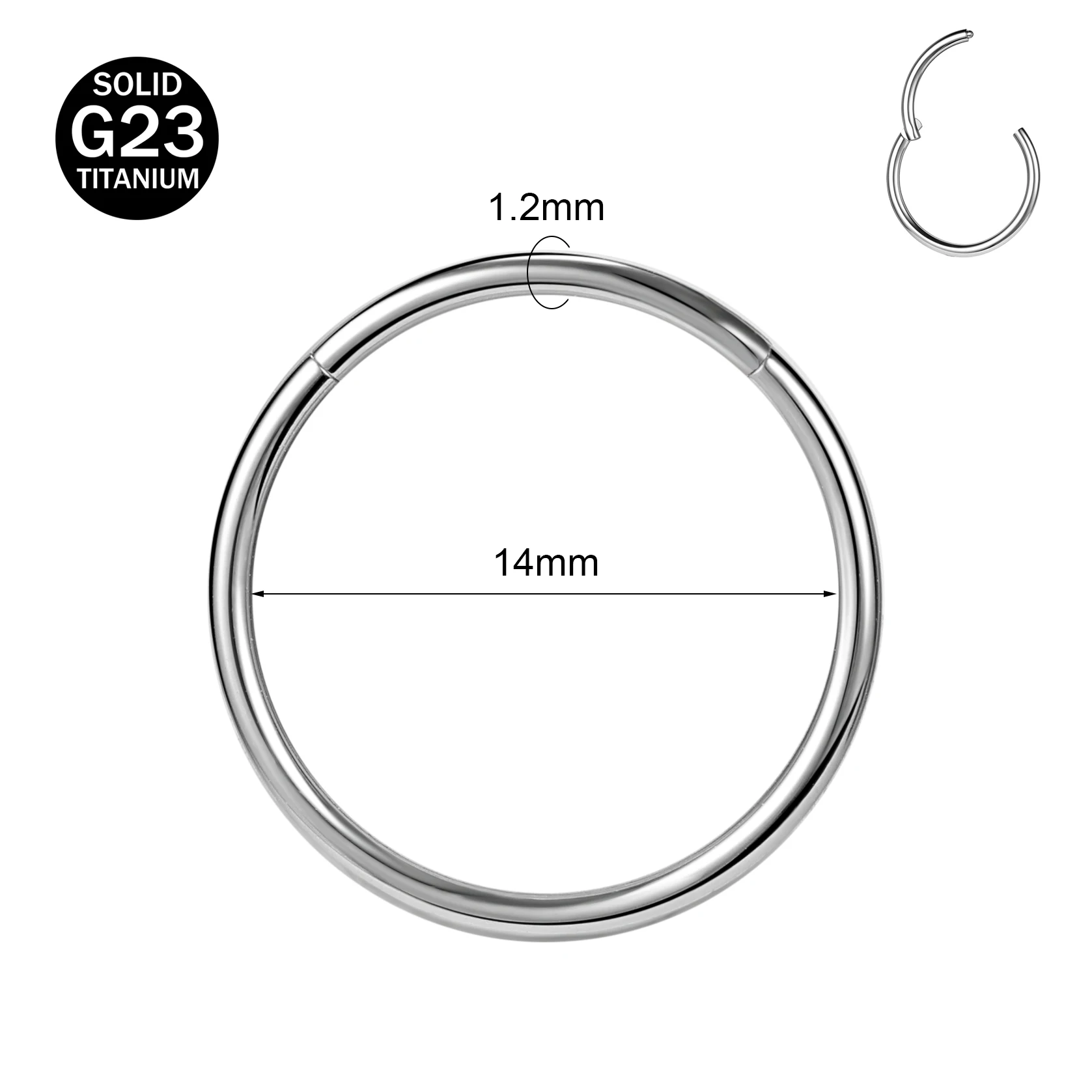 Zs 1 pc g23 Titan Stahl runder Nasenring Männer Frauen 20/18/16g Septum Piercings Ohr knorpel Helix Piercing Körpers chmuck 6-14mm