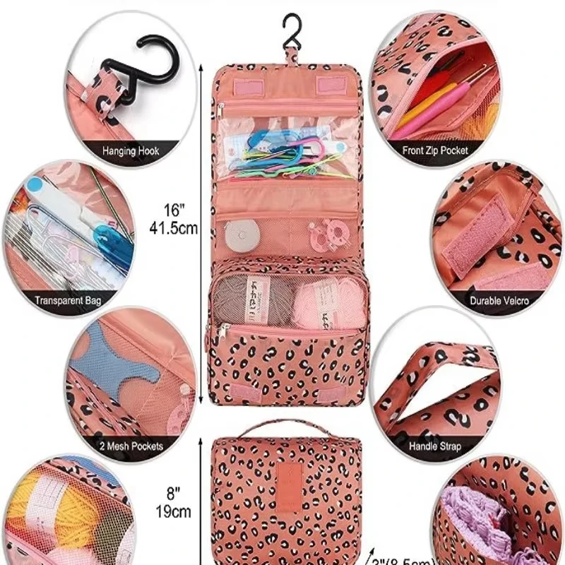 59pcs Hanging Crochet Hook Set, Portable Storage, Yarn Knitting, Beginner Knitting Tools view 5