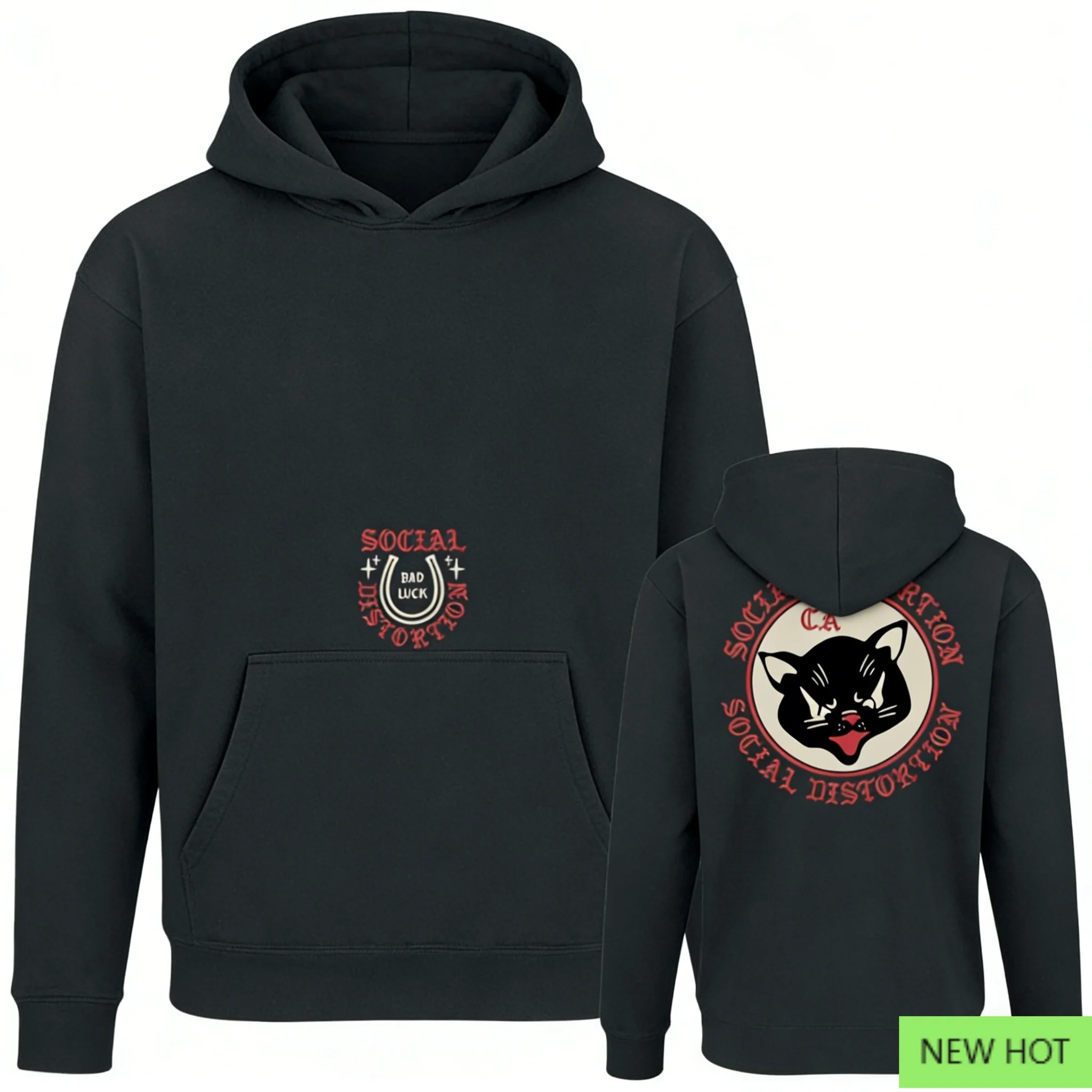 

Толстовка с рисунком Bad Luck Social Distortion, толстовка в стиле панк-рок, идеально подходит для фанатов, Who Love Band Style и Rebellious Vibe