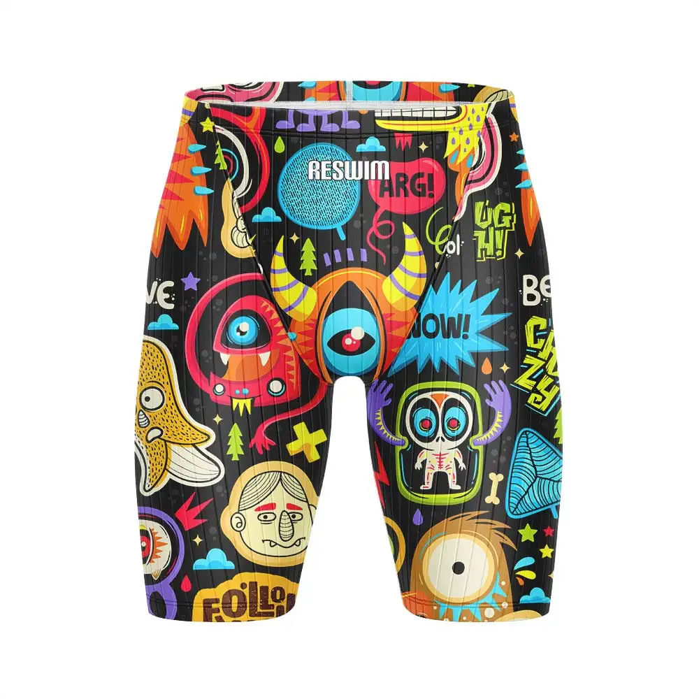 Men's Swimming Trunks Swim Jammer Shorts Athletic Training Swimsuit Beach Tights 2025 Lycra Diving Shorts Surfing Pants Summer