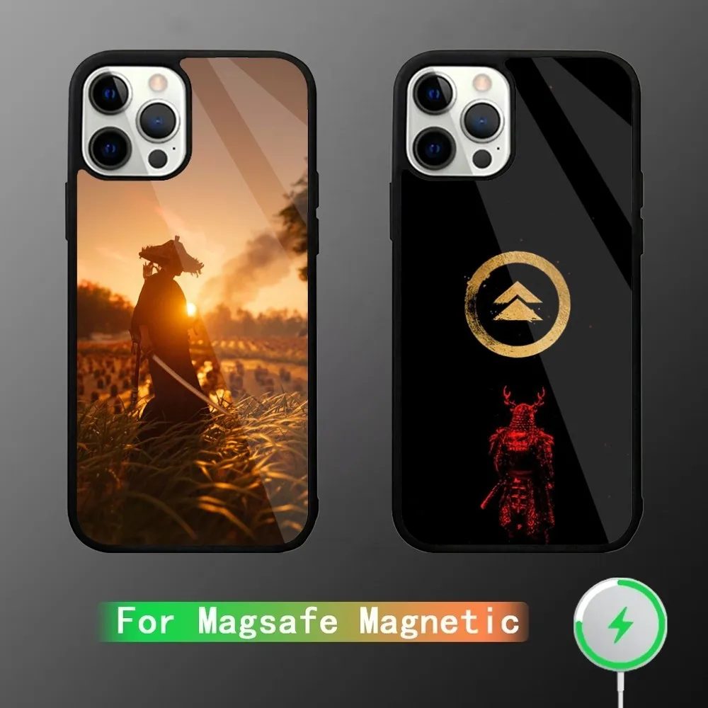 

Game Ghost of T-Tsushima Phone Case For iPhone 16,15,14,13,12,11,Plus,Pro,Max Mini Magsafe Magnetic Wireless Charging