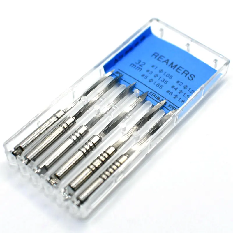 Reamers Drills Dental Bur Stainless Steel For Fiber Post Dental Clinic Lab Material Endo Files 6Pcs In Pack Dental Tools