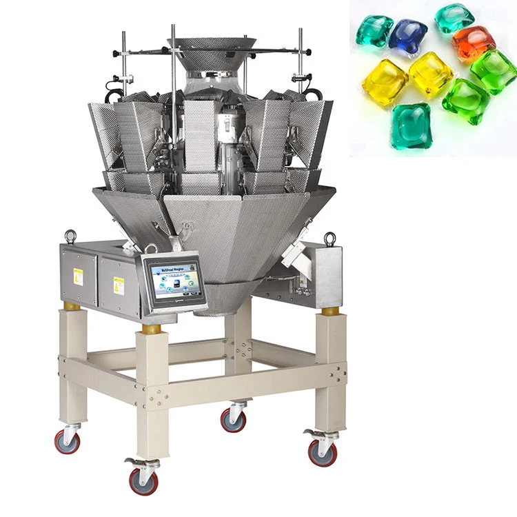 Automatic Weighing Counting Scales Laundry Detergent Pod Dishwasher Tablet Packaging Machine Multihead Weigher