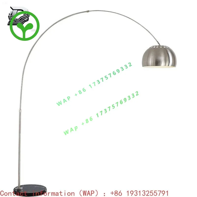【From China】Curved Marble Base Designer Living Room Fishing Modern Nordic Light Emitting Diode Corner Standing Light Floor Light
