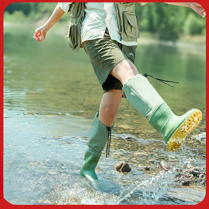ultra-light-waterproof-fishing-shoes-outdoor-breathable-wading-pants-integrated-rain-boots-for-stream-trudging-and-fishing