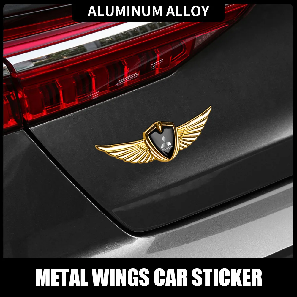 3D Metal Wings Badge Car Side Marker Window Trunk Sticker Decal For Mitsubishi Ralliart Lancer EX Outlander L200 EX10 Pajero 4