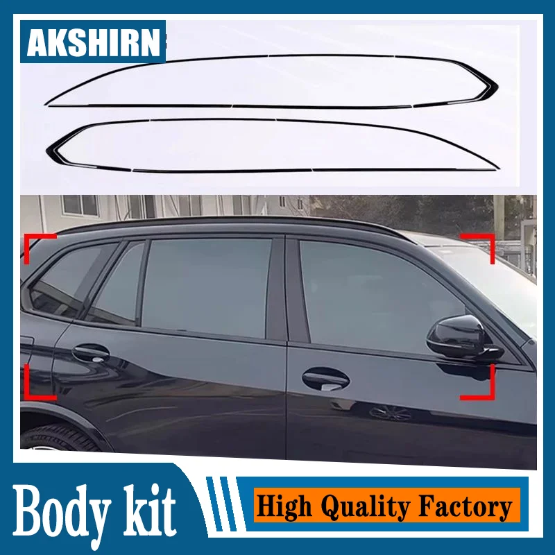 

Black Steel Window Molding Frame Strips Trim Cover For BMW X5 G05 2018-2022