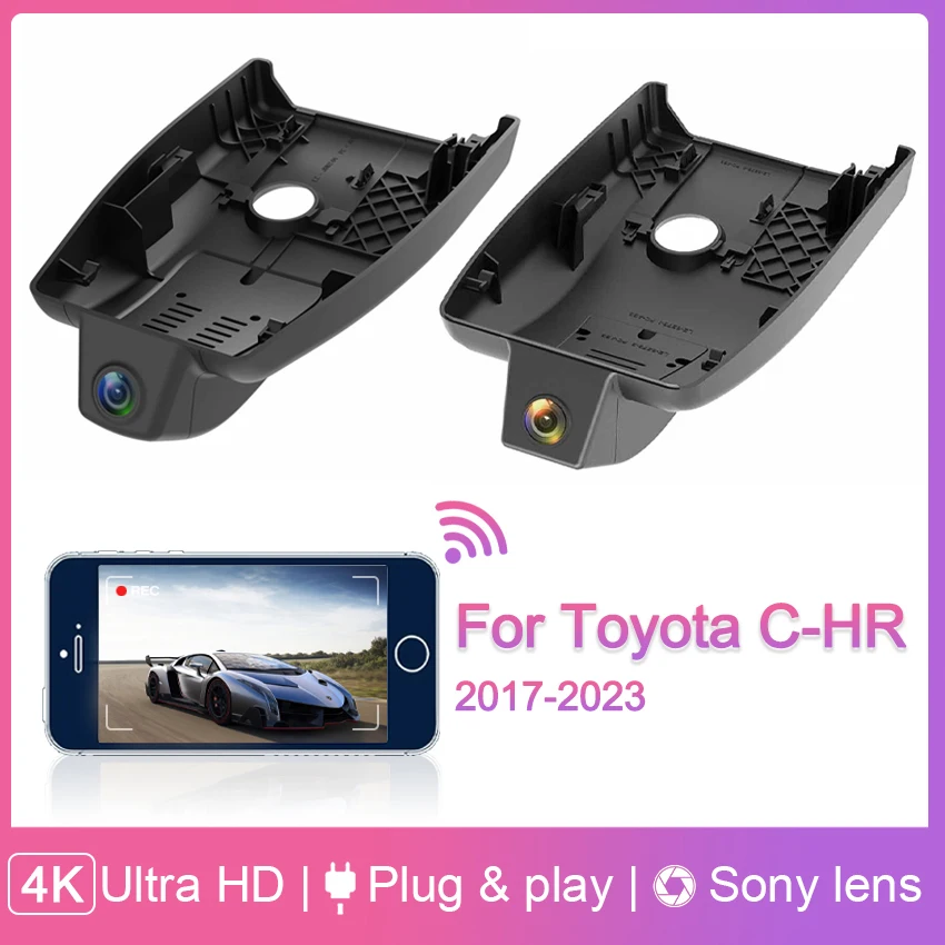 Car DVR for Toyota C-HR CHR 2023 2022 2021 2020 2019 2018,Plug and Play 4K 2160P Dash Cam Dashcam Camera,Accessories for CHR