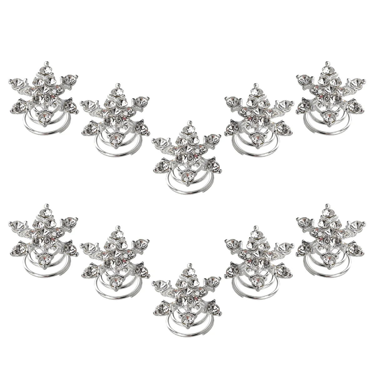 

10pcs Spiral Hairpin White Crystal Hair Clips Spiral Hair Clips Bride Accessories Wedding Updo Hairstyle Women