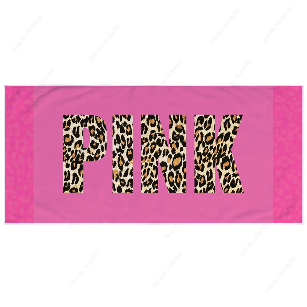 Sexy Leopard Love Pink Brand Beach Towels 80x160cm Swimwear Quick Dry Sport Towels Vs Pink Microfiber Towels for Adult Gyms