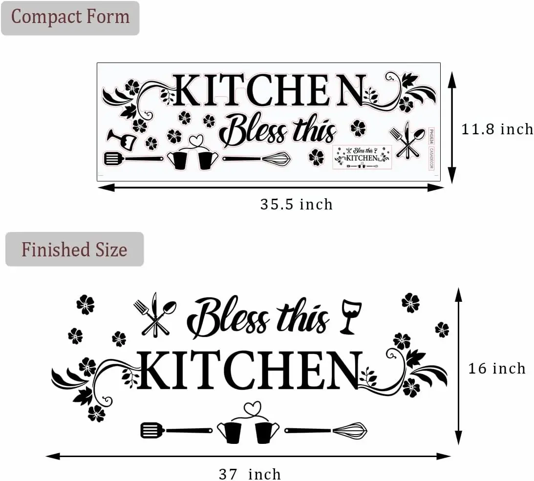 Kitchen Wall Decor Sticker Kitchen Quotes Bless This Kitchen Wall Decals Flower Art Removable DIY Vinyl Wall Stickers for Kitche