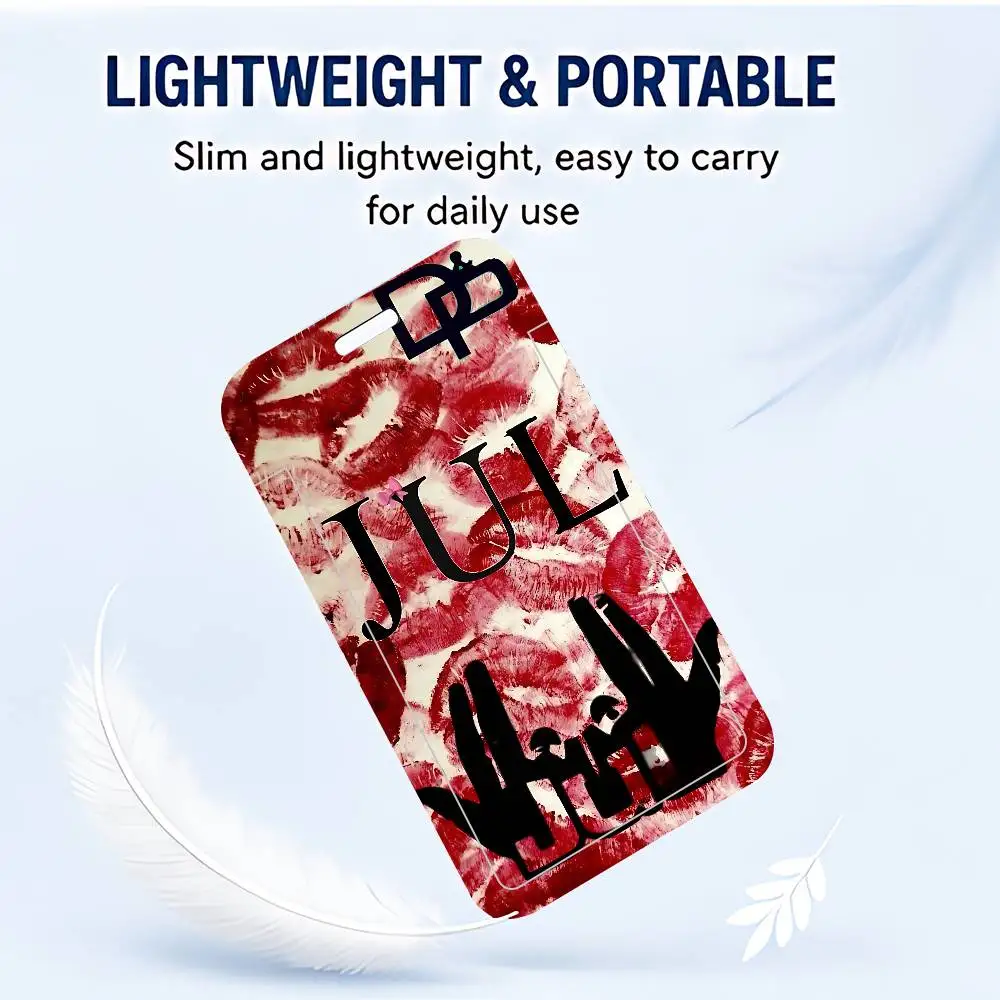 Rapper J-U-L Logo ID Badge Holder Neck Strap Pendant Door Card Holders Lanyards Credential Holder, Durable PVC Material