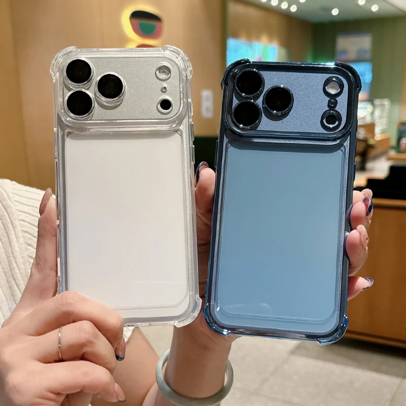 Soft TPU Transparent Phone Case For iPhone 18 17 Pro Max 15 14 13 12 Mini 11 16 Pro Max Four Corner Anti Drop Bumper Back Cover