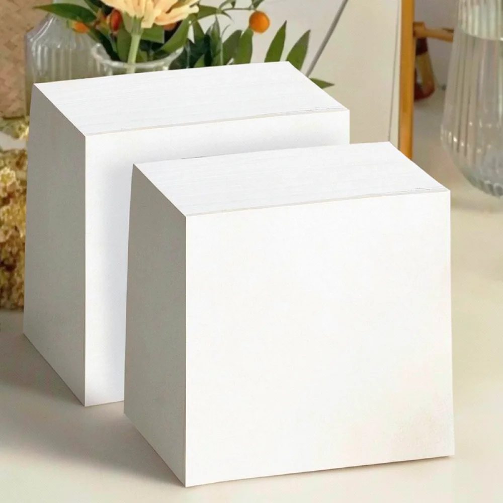 Office Stationery Supply List - Bloc-notes carré épais couleur bois, papeterie,