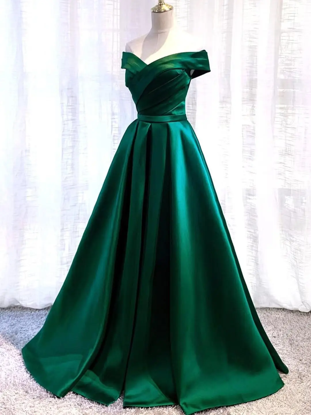 Fora do ombro vestidos de baile longo com bolsos uma linha formal vestidos de baile de noite cetim vestido de festa militar vestidos de noite