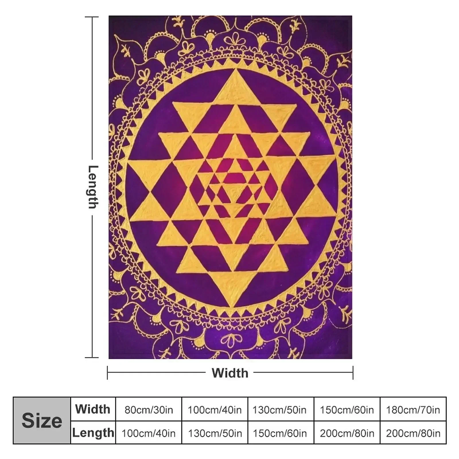 Sacred Geometry Sri Yantra Throw Blanket Nap Baby Soft Big christmas decoration manga blankets and throws Blankets