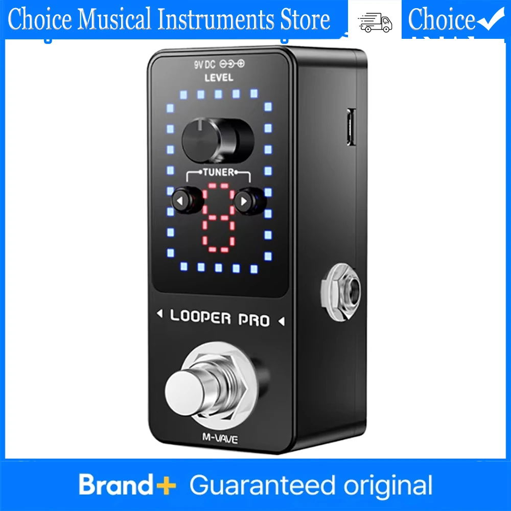 

Гитарная педаль эффектов M-VAVE Looper Pro: 9 петель, 40 минут записи, луп-станция с тюнером, неограниченное количество овердабов