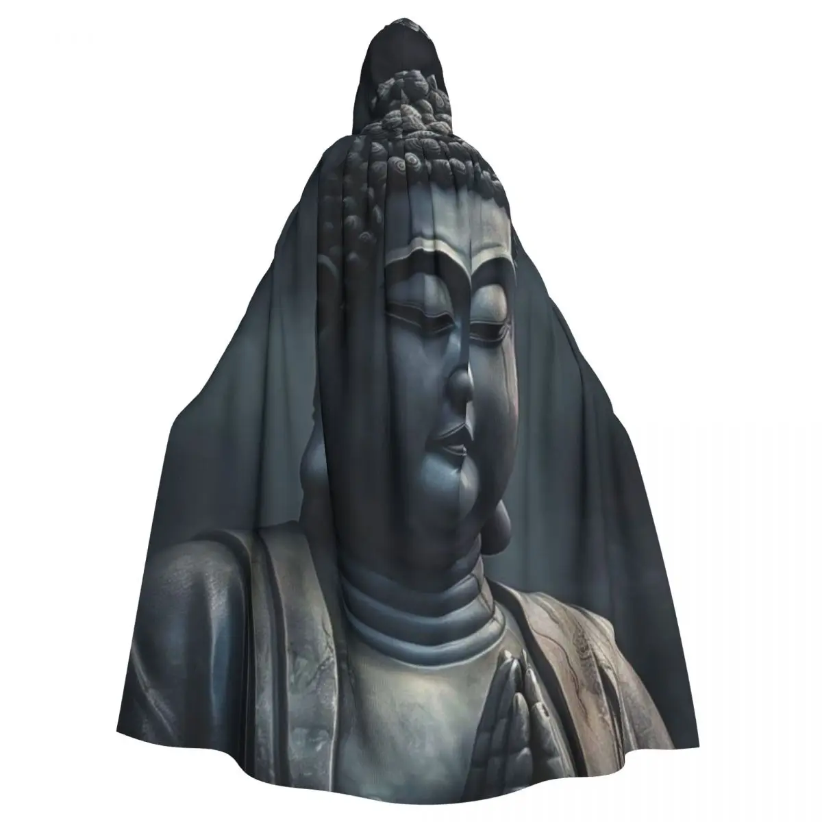 Buddha Art Drawing Hooded Cloak Halloween Party Cosplay Woman Men Adult Long Witchcraft Robe Hood