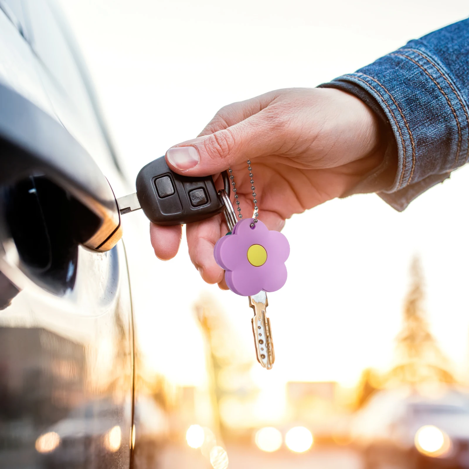 

5 pcs Covers Flower Key Covers Caps Shape Key Protector Caps For Keys Portable Keychain Charm Accessories