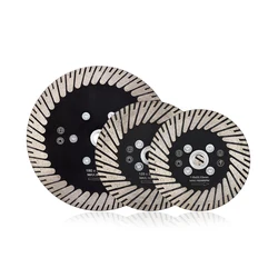 1pc 115mm-180mm Diamond Saw Blade With  Flange M14 Slant Protection Teeth Dry Cutting Disc Stone Granite Concrete 4.5-7inches