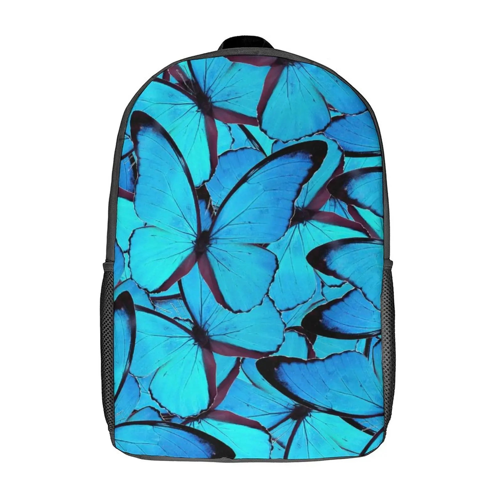 White Butterfly Backpack Rainbow Print Cycling Backpacks for Teenage Boy Girl Colorful Print High School Bags Casual Rucksack