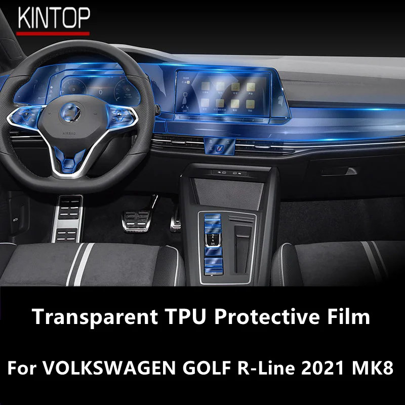 

For VOLKSWAGEN GOLF R-Line 2021 MK8 Car Interior Center Console Transparent TPU Protective Film Anti-scratch Repair Film