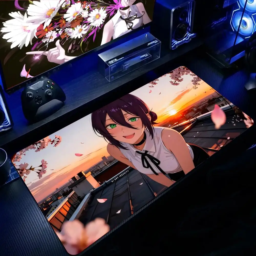Chainsaw Man Mauspad, großes Gaming-Mauspad, LockEdge, verdickte Tischunterlage für Computer-Tastatur, Schreibtischunterlage