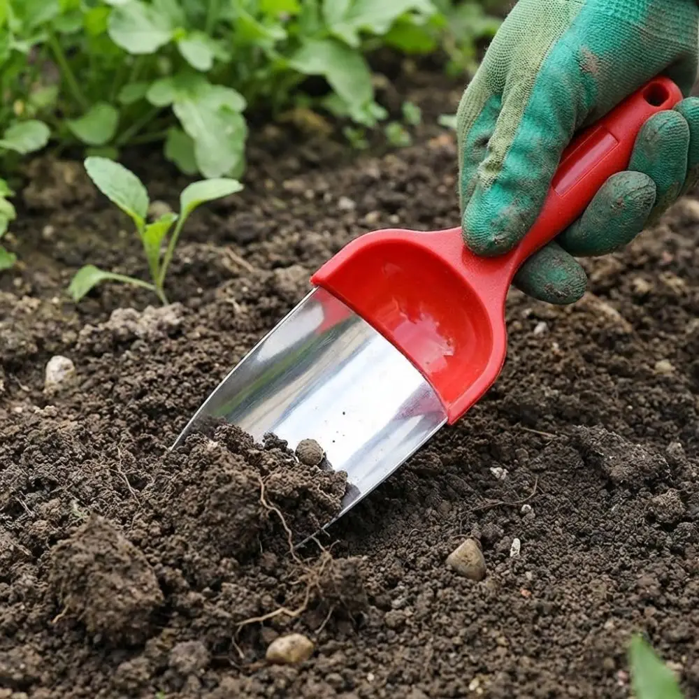 Stainless Steel Gardening Shovel Thickened Heavy-Duty Hand Shovel Anti Slippery Handle One-Piece Molding Planting Shovel