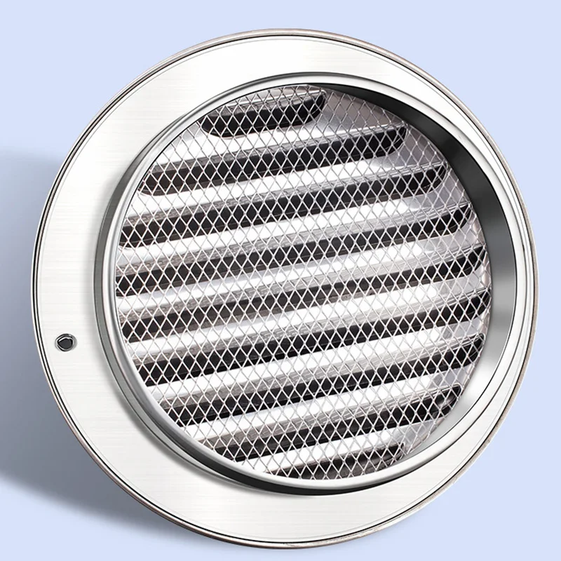 70/80/100/150mm Waterproof Round Air Vent Grille Silver Wall Ceiling Ducting Extractors Outlet Heating Cooling Cover Cap