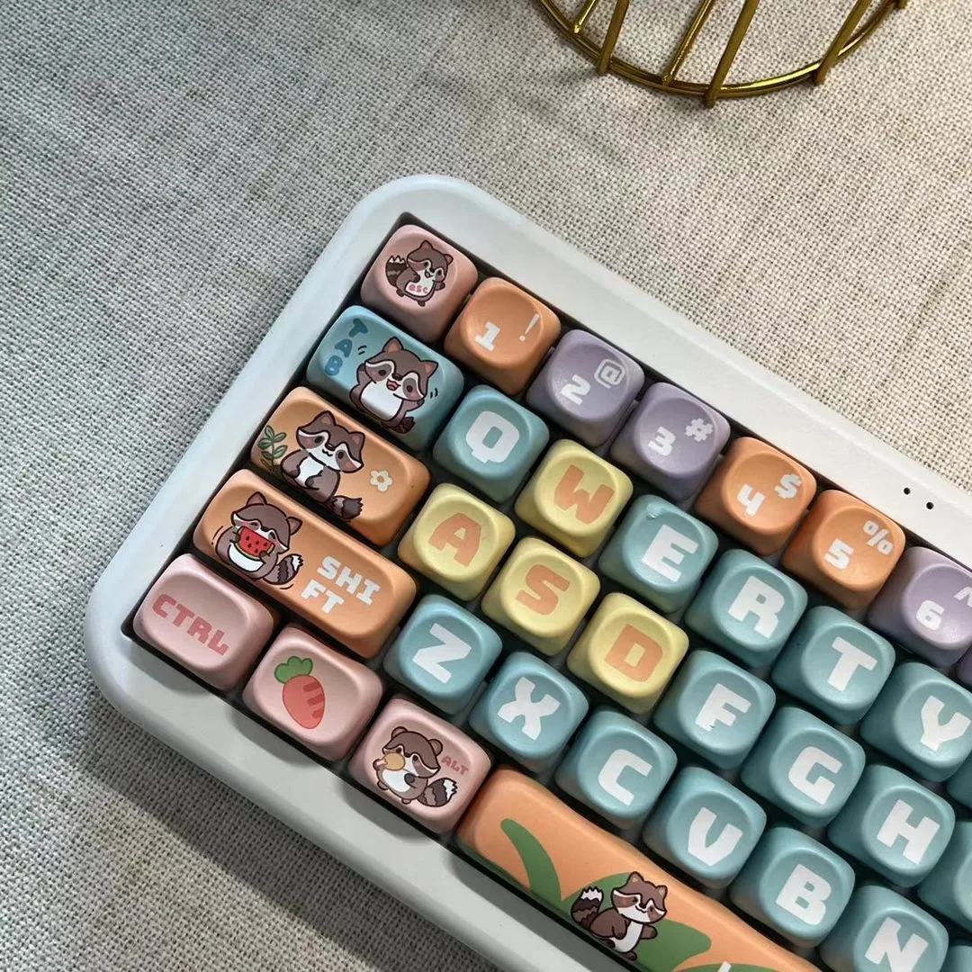 Teclado mecânico Colorway Set, PBT Keycap, perfil MOA, forma esférica, côncavo Top, bonito Kawaii