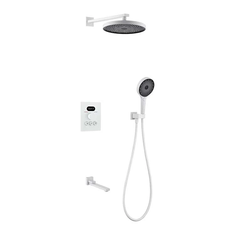

Digital white color or brushed gold 3 way Thermostatic Faucet Hot And cold Shower Faucet Wall Mount Bathroom Tap Shower Set