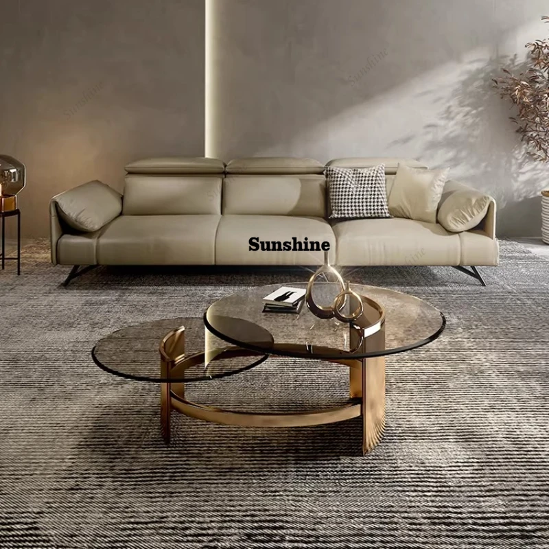 

Italian light luxury coffee table modern simple small apartment living room Nordic ins style size round, combination