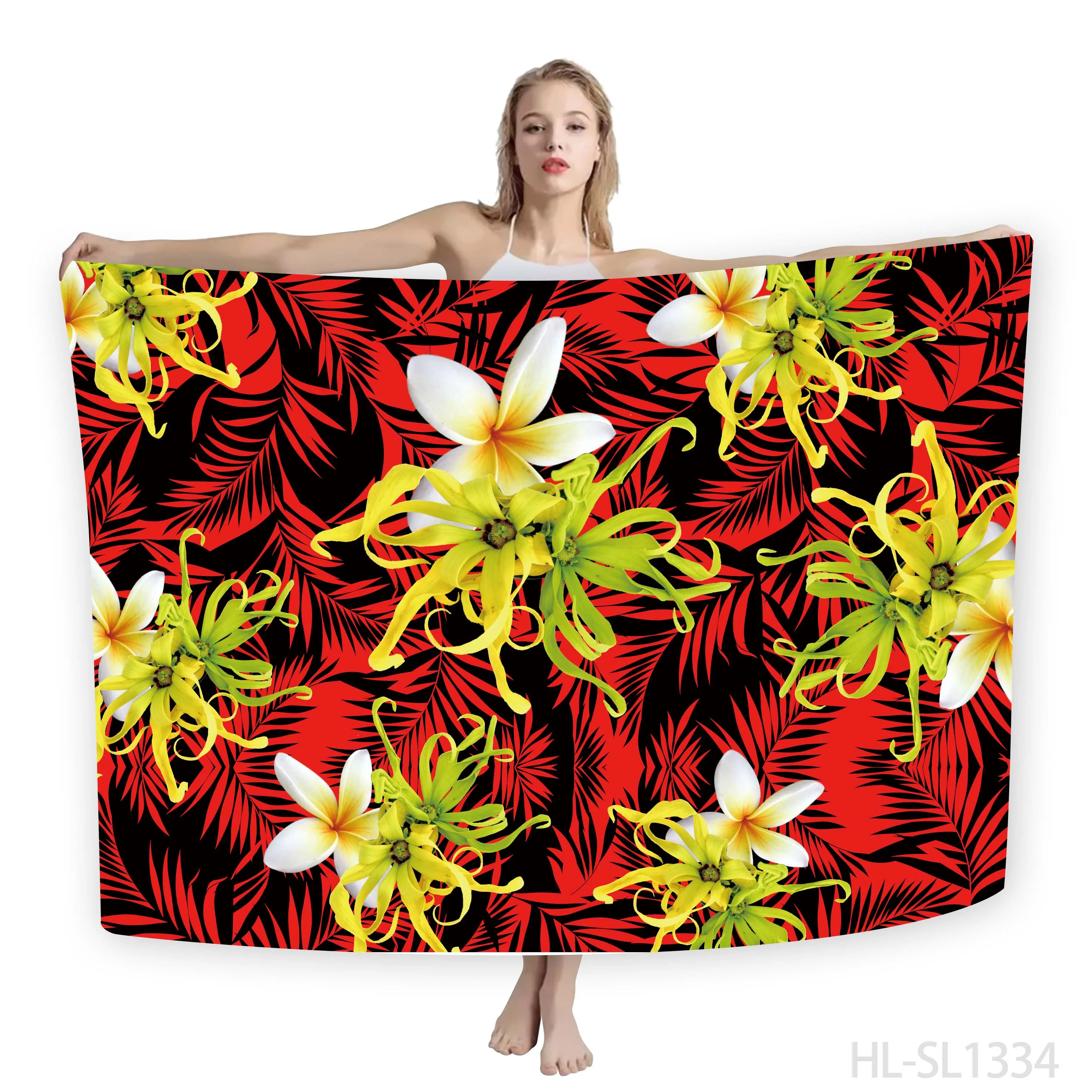New Custom Design Hawaiian Island Sarong Ladies One-Piece Coat Polynesian Sarong Beach Style