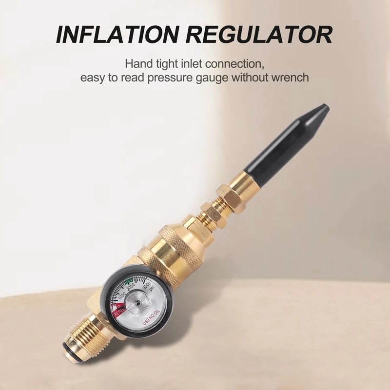 Helium Tank Latex Balloon Inflator Regulator With Gauge For G5/8 Tank Valves