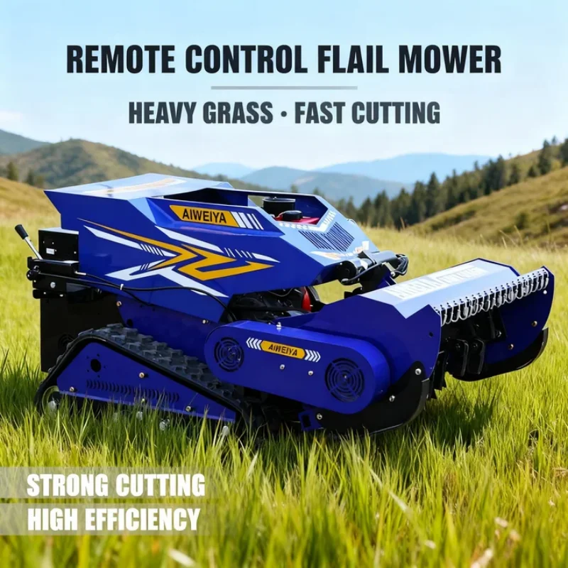 Customized Engine-Driven Remote Control Flail Lawn Mower - All Terrain Rubber Track for Garden Agriculture