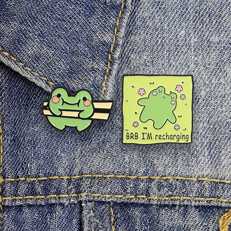 Cute Cartoon Animal Enamel Pin Collection Funny Quotes Expressions Cat Frog Duck Sheep Brooches Lapel Badge Jewelry Gifts