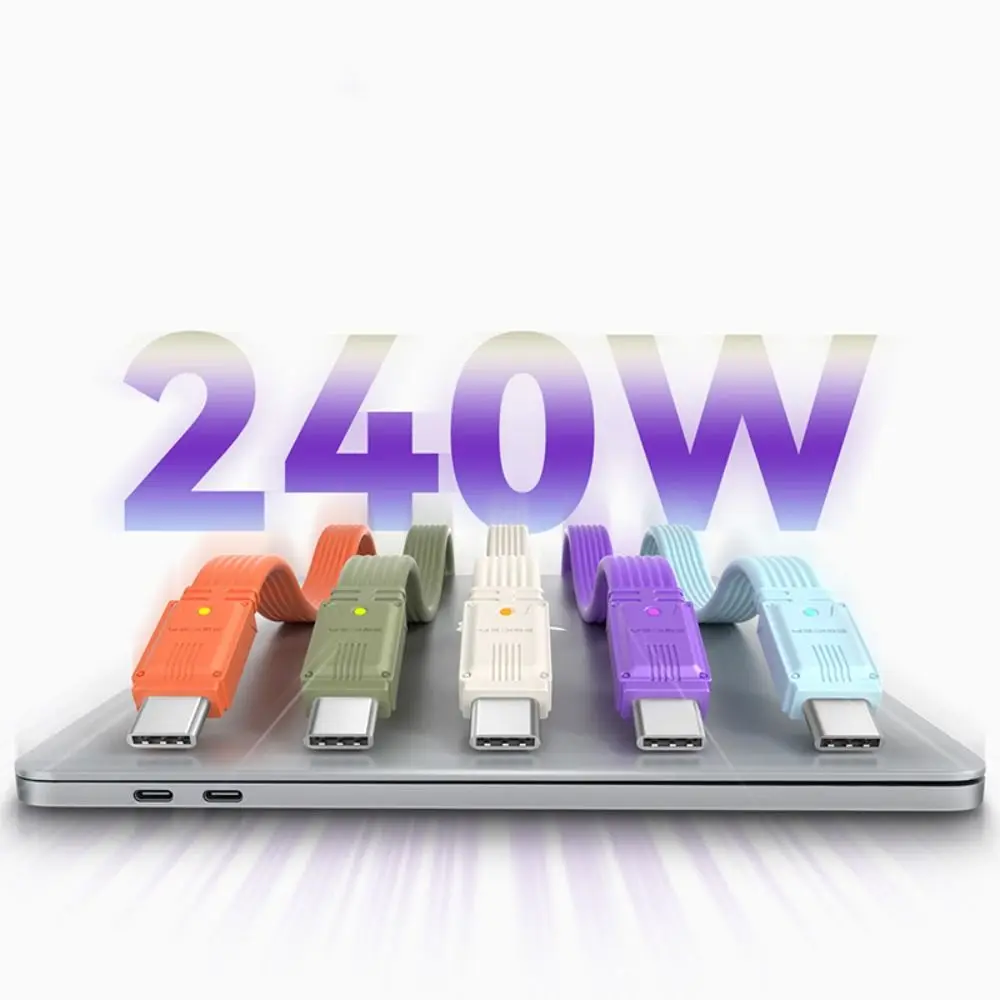 Keychain TPE USB 4 Cable Double Headed Lightweight Type C Data Cable PD 240W Lanyard Data Transfer Line Mobile Phone Accessories