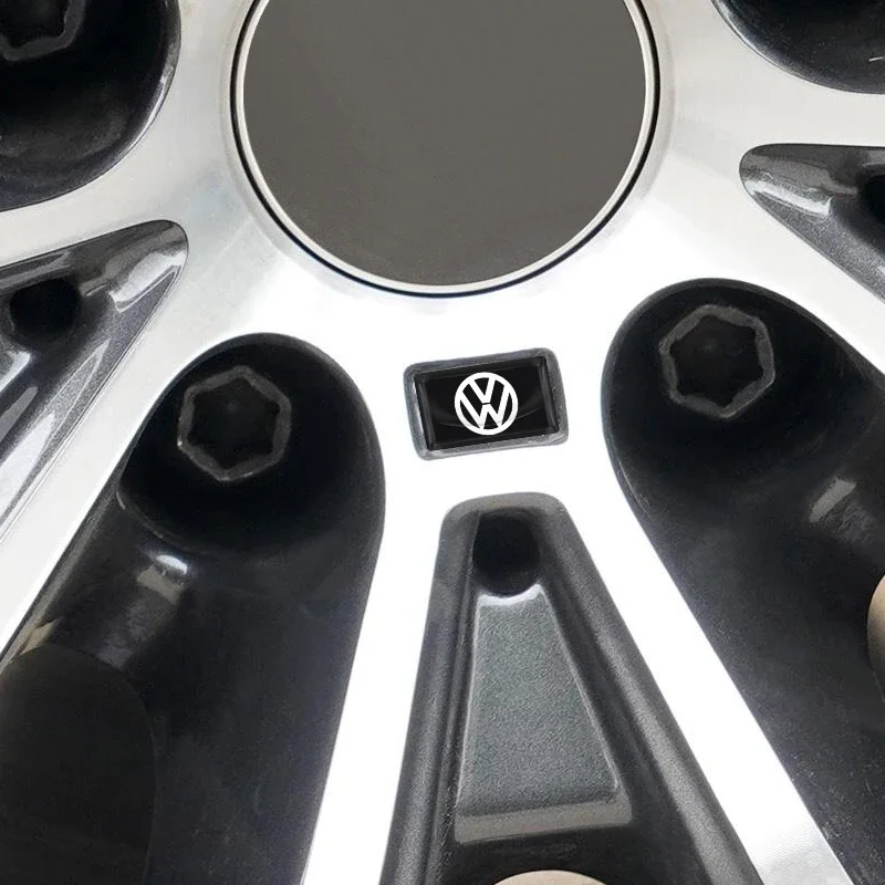 10Pcs Carbon Fiber Steering Wheel Car Logo Emblem 3D Stickers For Volkswagen Jetta MK5 MK6 Golf-4 5 6 7 3B7 POLO Car Accessories