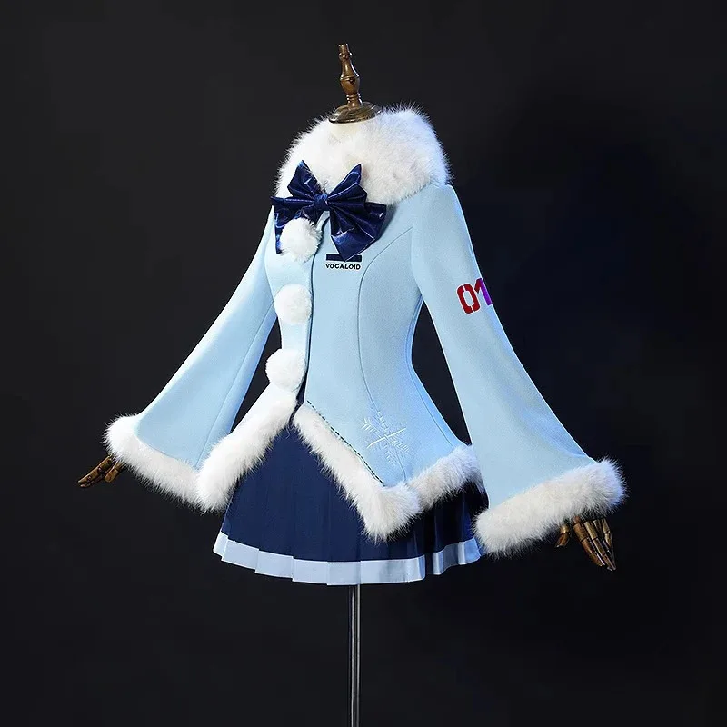 2012 سنو ميكو تأثيري ازياء معطف الصوف تنورة أنيمي دور اللعب موحدة هالوين كرنفال خلع الملابس للنساء الفتيات mj:3