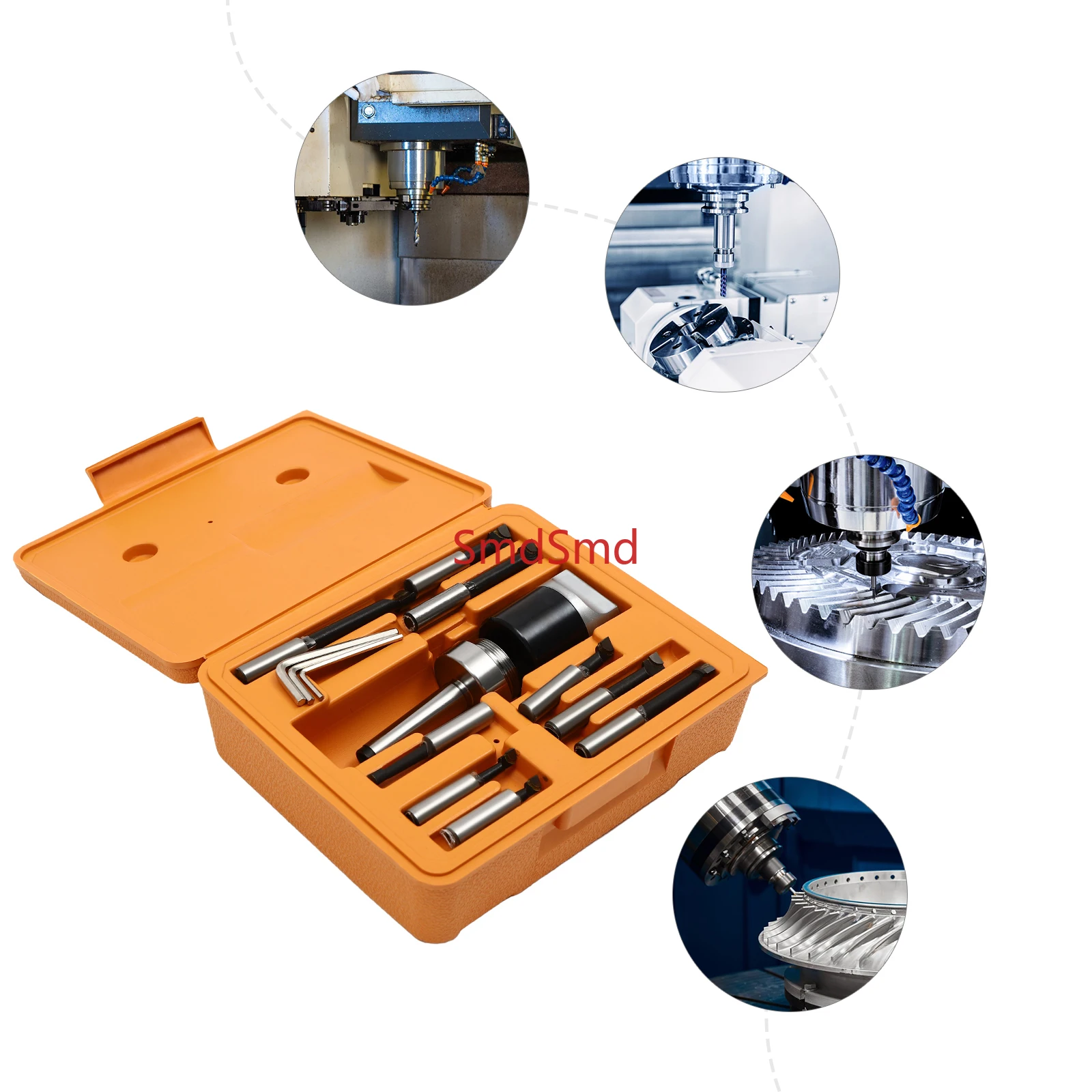 Mt2-f1-9pcs 10-125mm Thread M12 Boring Head Set Milling Machine Accessories Tool Set For Milling Forming And Drilling Machines