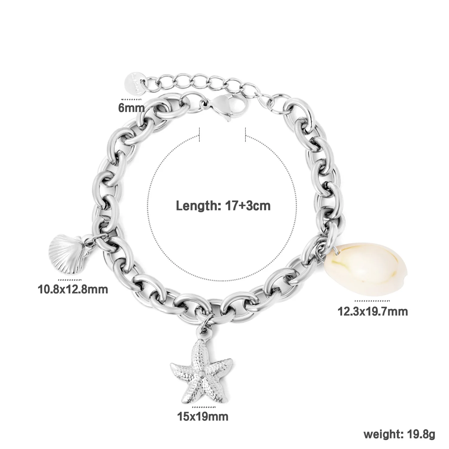 bracelet golden  Starfish Shell Turtle Pendant Bracelet Women's Summer Party Dating Jewelry