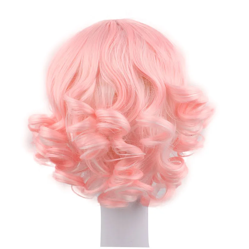 شعر مستعار ياباني على طراز هاراجوكو لطيف للغاية، شعر مستعار مجعد وردي