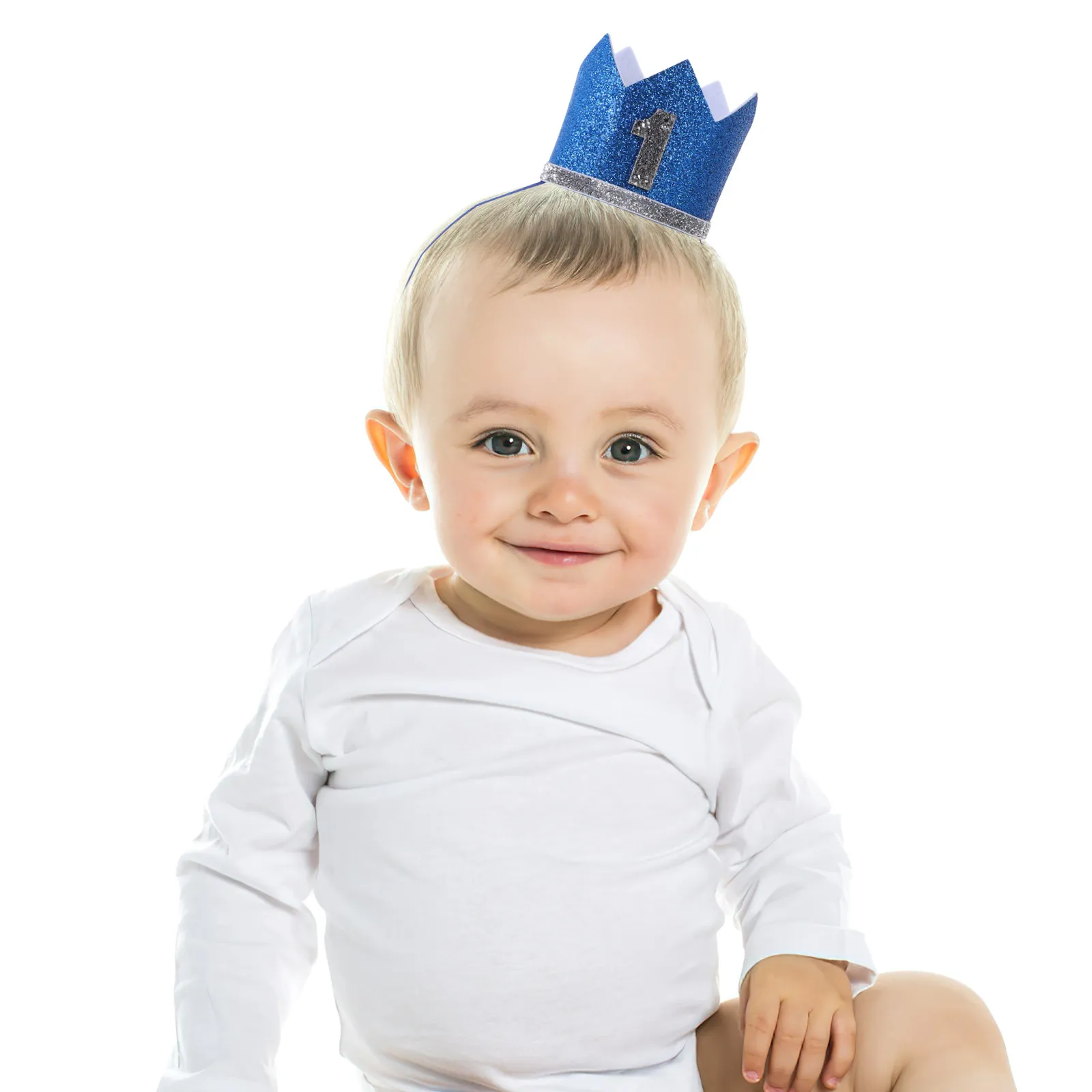 2Pcs Children Crown Birthday Hat Felt Comfortable Rope Design Photo Props First Birthday Celebration Headwear