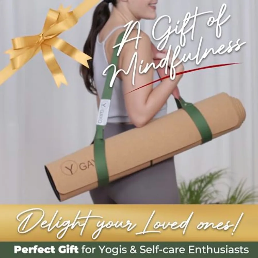 حصيرة فلين اليوغا الممتازة بقاعدة مطاطية شجرة طبيعية سميكة 5 مم وحصيرة أكبر لخطوط محاذاة المنفذ الإضافي للتوجيه غير القابل للانزلاق #6