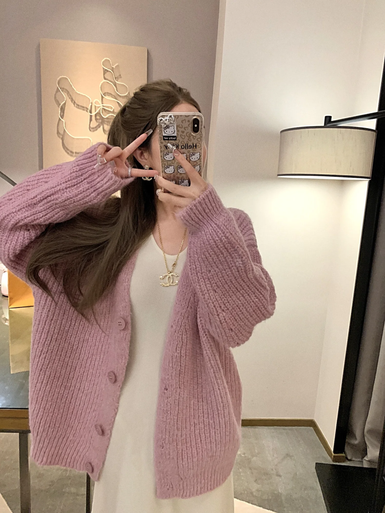 

Linzi Women's Thiened Knitted Sweater Coat Casual Loose Button up Winter Faion Commute Sle Long Sve Pure Color