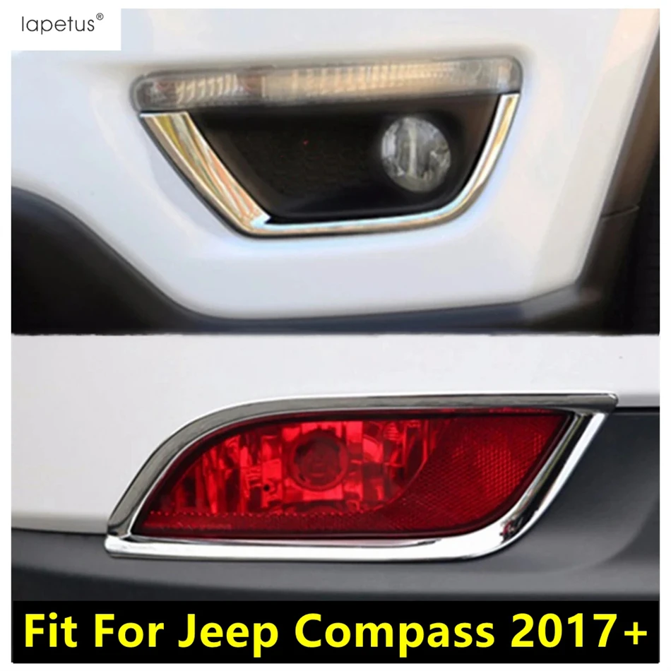 

Car Front Rear Bumper Fog Lights Lamps Eyebrow Frame Decoration Cover Trim ABS Chrome Accessories For Jeep Compass 2017 - 2021