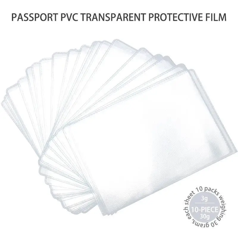 10 Stück Universelle Transparente PVC-Schutztasche für Reisepassseiten Neutral/Unisex für den täglichen Gebrauch und Freizeitreisen – Detail 2