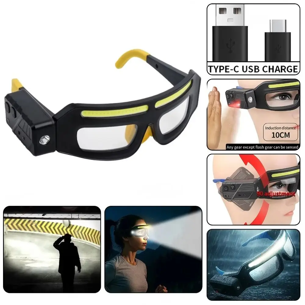 Lightweight Intelligent Sensing Headlight Comfortable Hands-Free LED Headlight Glasses Adjustable Waterproof