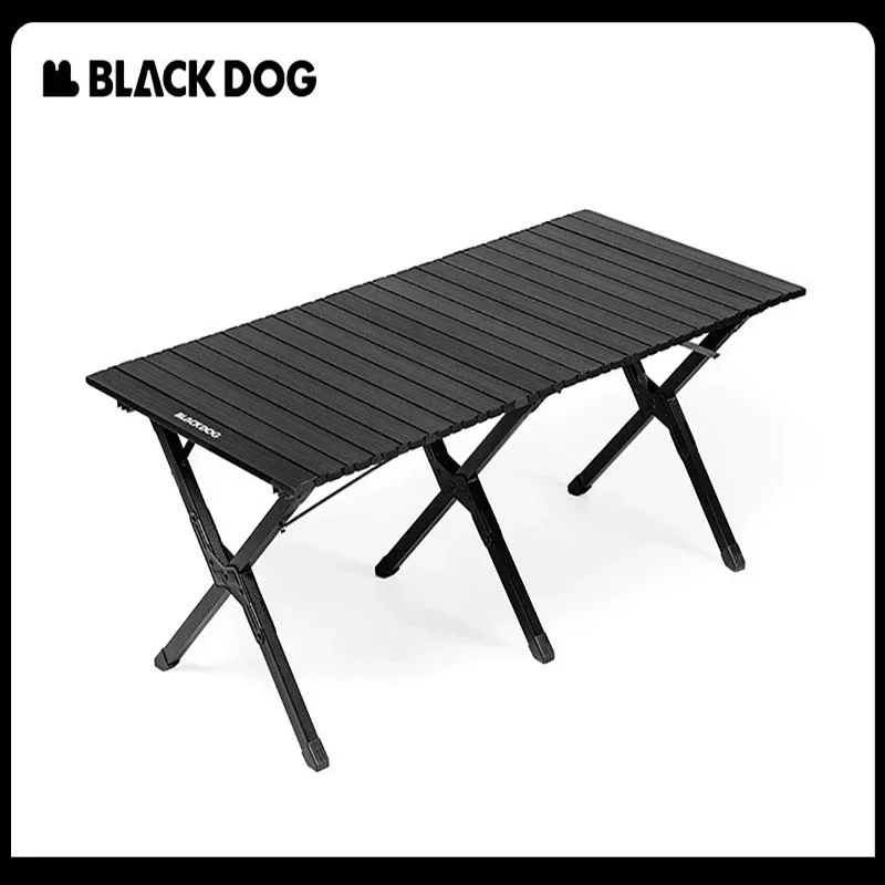 BLACK DOG Folding Tables Lightweight Roll Black Cube Picnic Table  Comping Portable Camping Large 120cmMesa Rectangular Aluminum