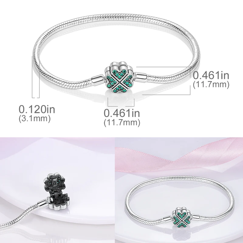 Bracelet silver 925 original 17-20CM Ocean Starmoon luminous Zircon bracelet suitable for DIY charm birthday jewelry gifts